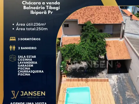 Excelente área de lazer a venda no balneário Tibagi em Ibiporã